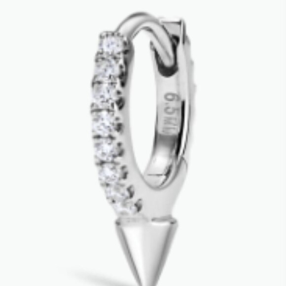 Maria Tash Jewelry - *BRAND NEW*Maria Tash Single Short Spike Diamond Eternity Hoop Earring 6.5mm